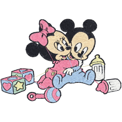 Matriz de Bordado Minnie e Mickey Baby